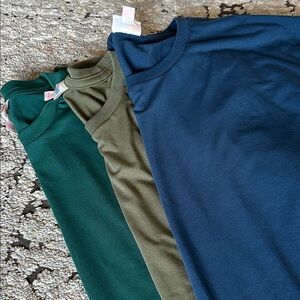 EUC LuLaRoe 3 solid Long Sleeve Hudson lot